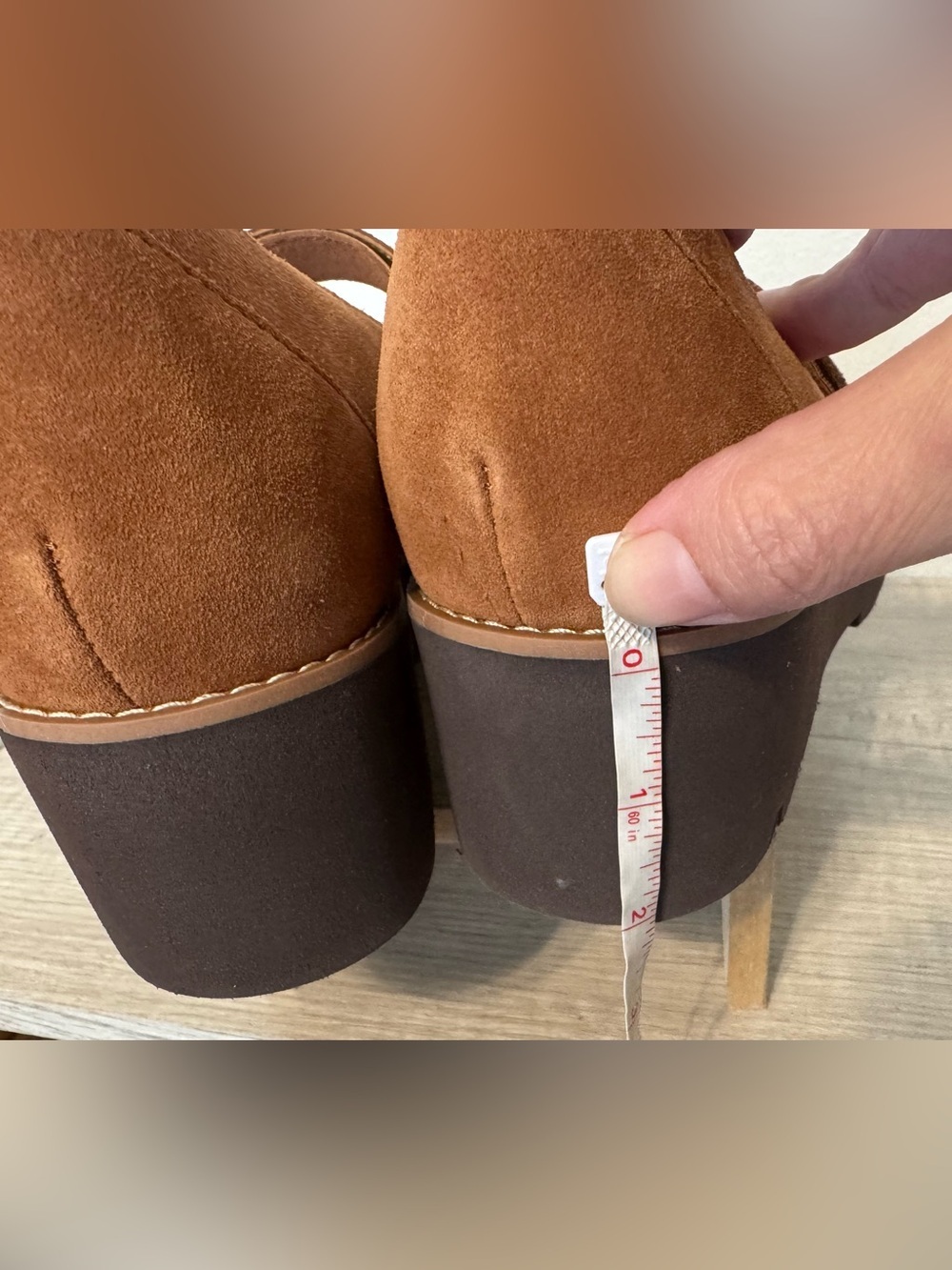 Vionic Alma Suede Wedge Heel Mary Jane Shoes Tan Comfort Size 11 *Flaw* - Picture 10 of 10